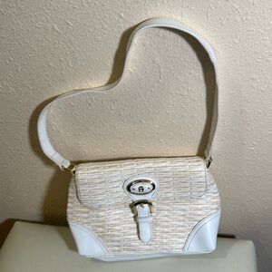 Etienne Aigner vintage straw, leather shoulder bag